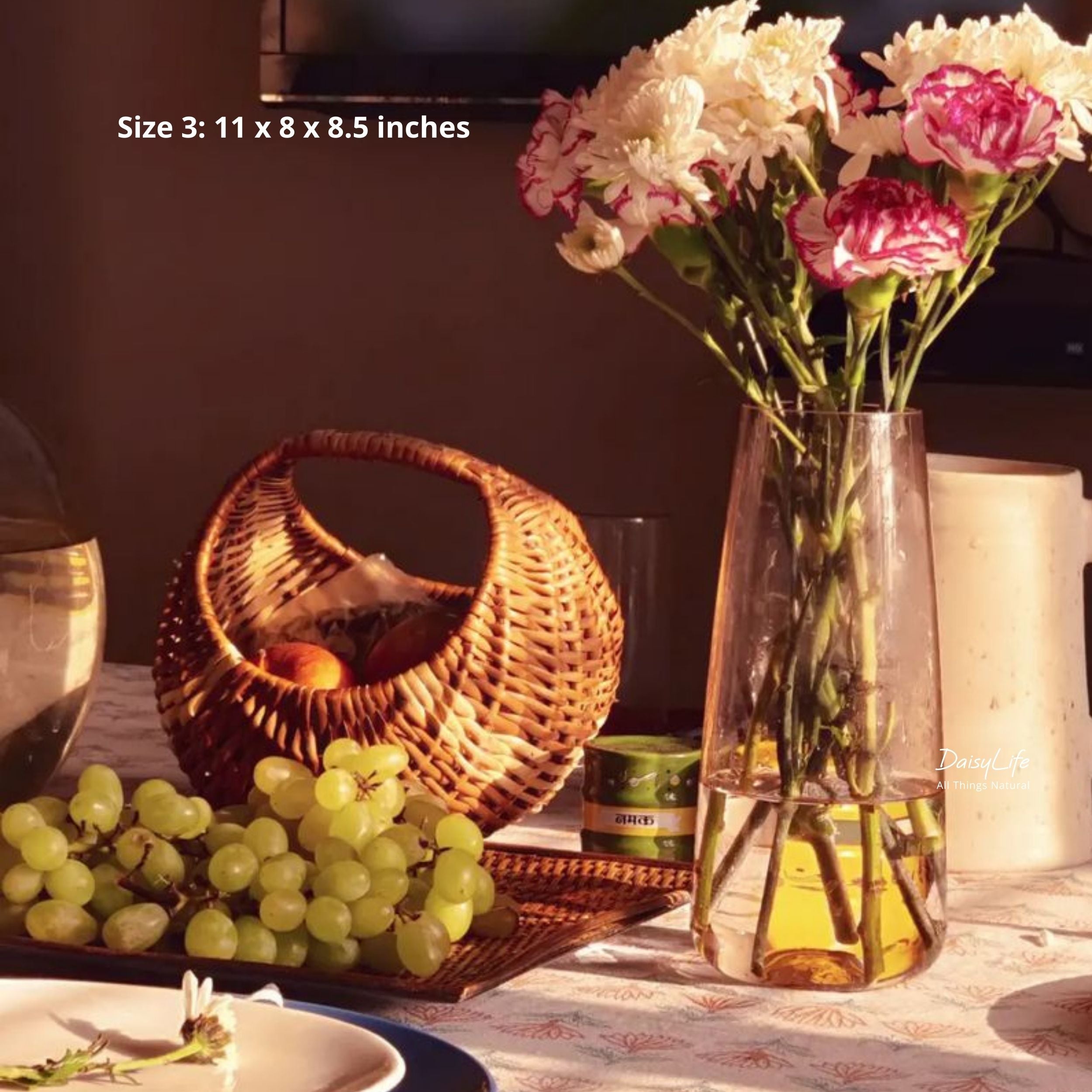 Moon Wicker Basket DaisyLife
