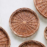 DaisyLife natural wicker Plate Baskets for storage dining table and kitchen