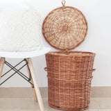 Wicker Round Laundry Basket Set